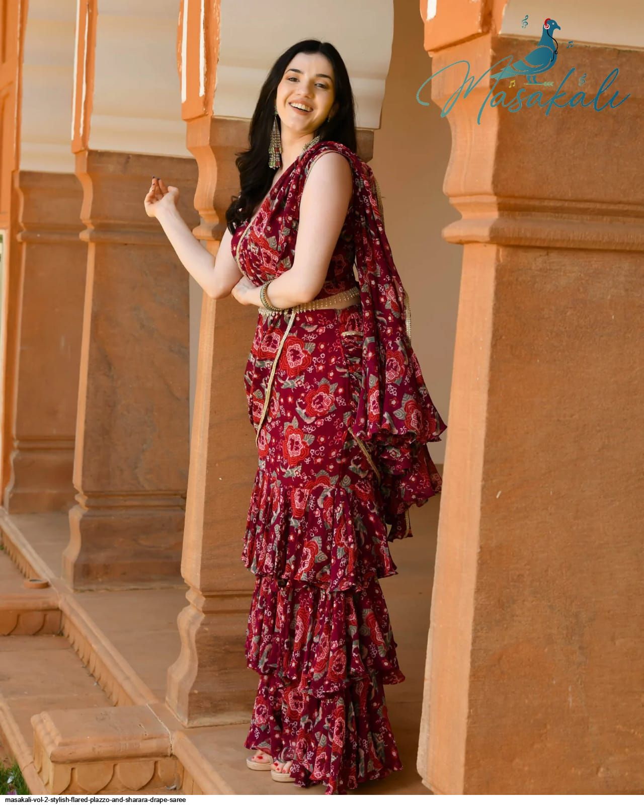 Stunning Red Floral MSK 2002 FVD - Indian Dress House 786