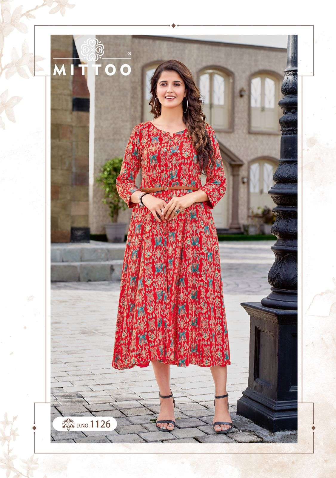 Stunning Red Floral MTB 1126 FVD - Indian Dress House 786