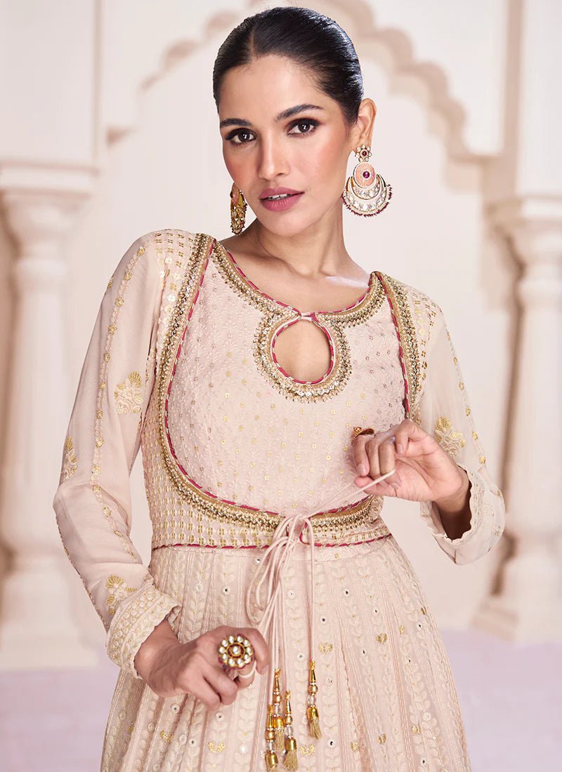 Stunning Rose Gold Beige SYF - Indian Dress House 786