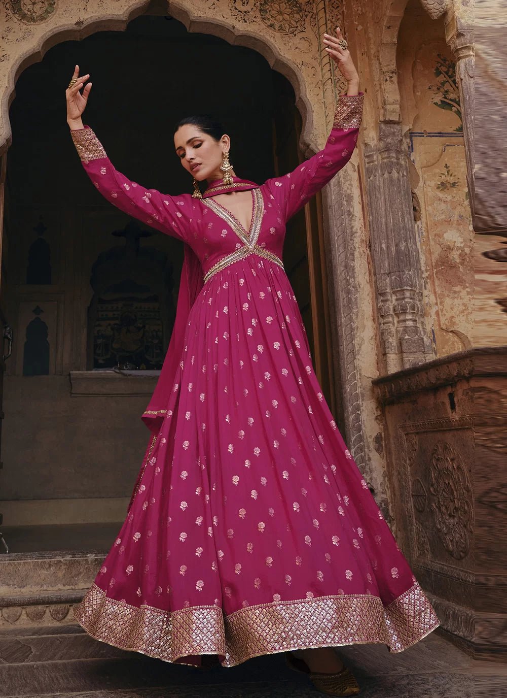 Stunning Rose Pink SYAS - Indian Dress House 786