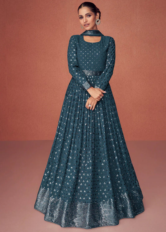 Stunning Teal ACS - Indian Dress House 786