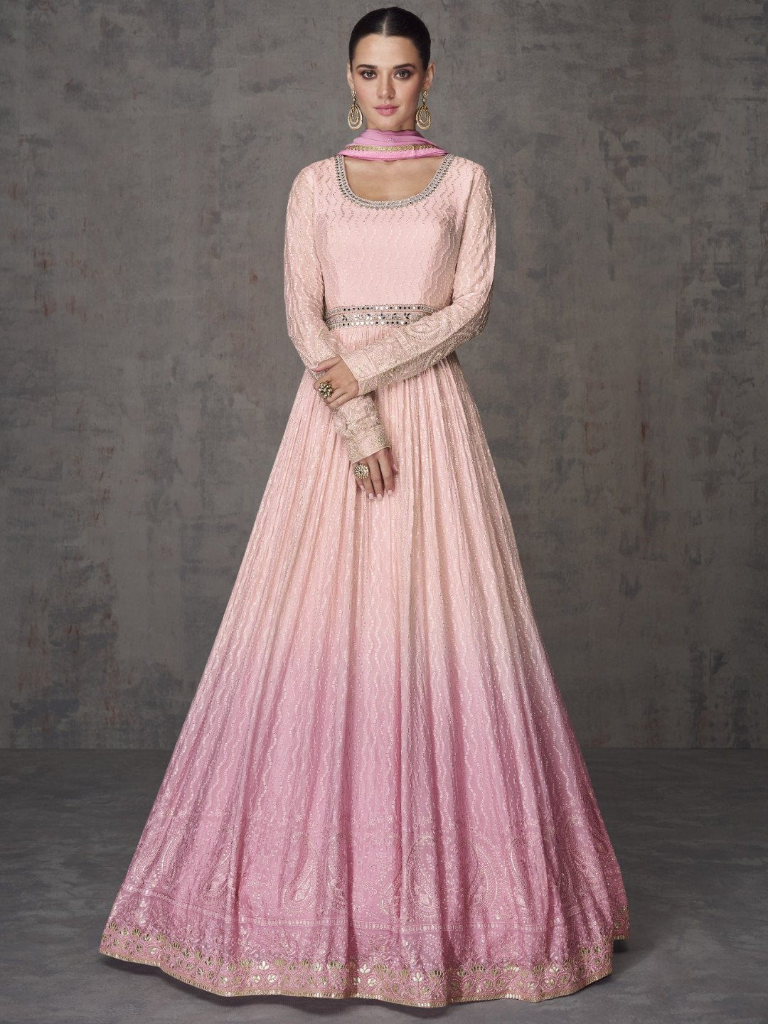 Stylish 2 Tone Pink SYAN - Indian Dress House 786
