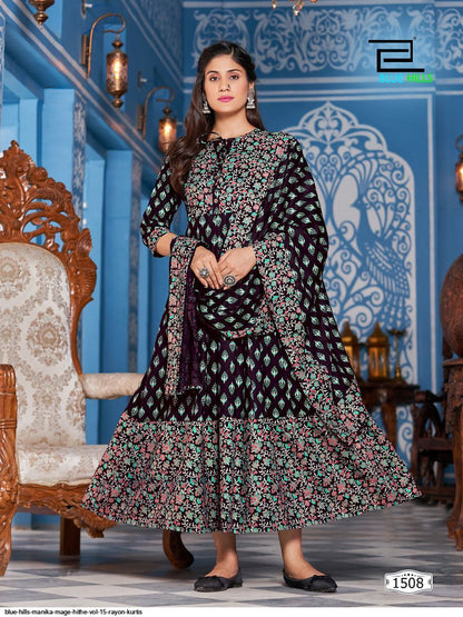 Stylish Black Floral BHM 1508 FVD - Indian Dress House 786