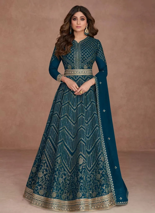 Stylish Blue ASJI - Indian Dress House 786