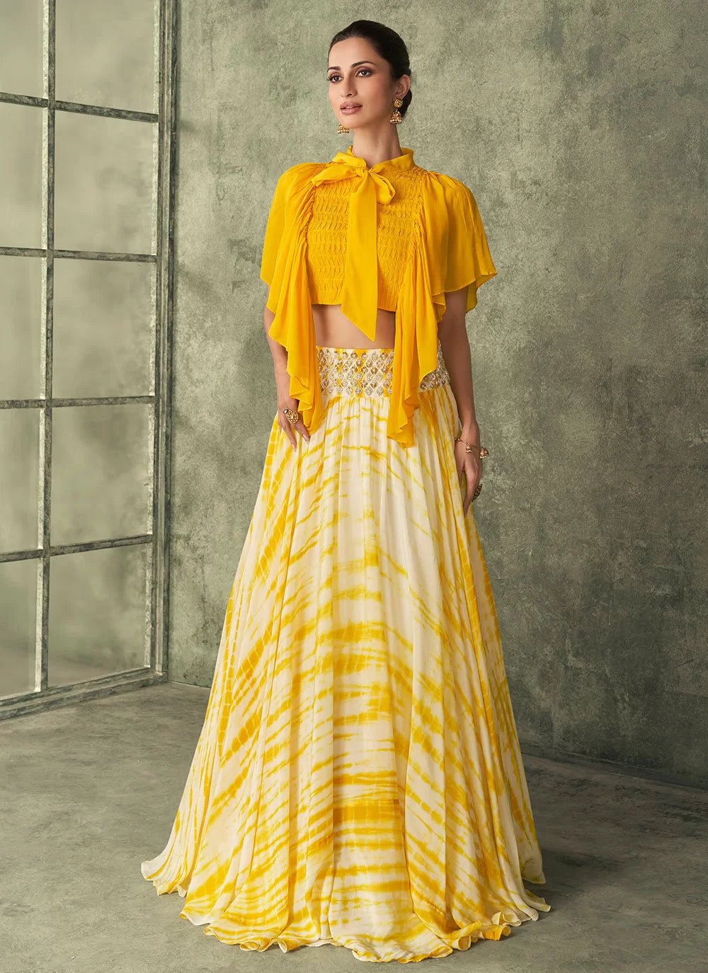 Stylish Dyed Yellow SDW - Indian Dress House 786