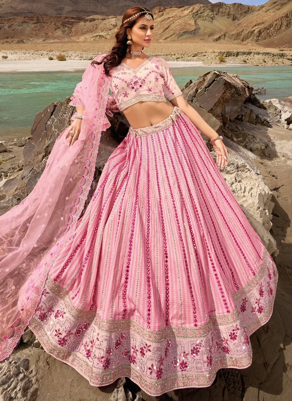 Stylish Floral Pink MNL - Indian Dress House 786
