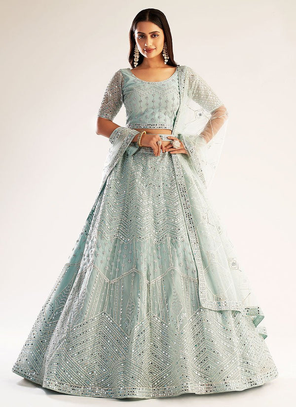 Stylish Ocean Blue Pastel ABHFL - Indian Dress House 786
