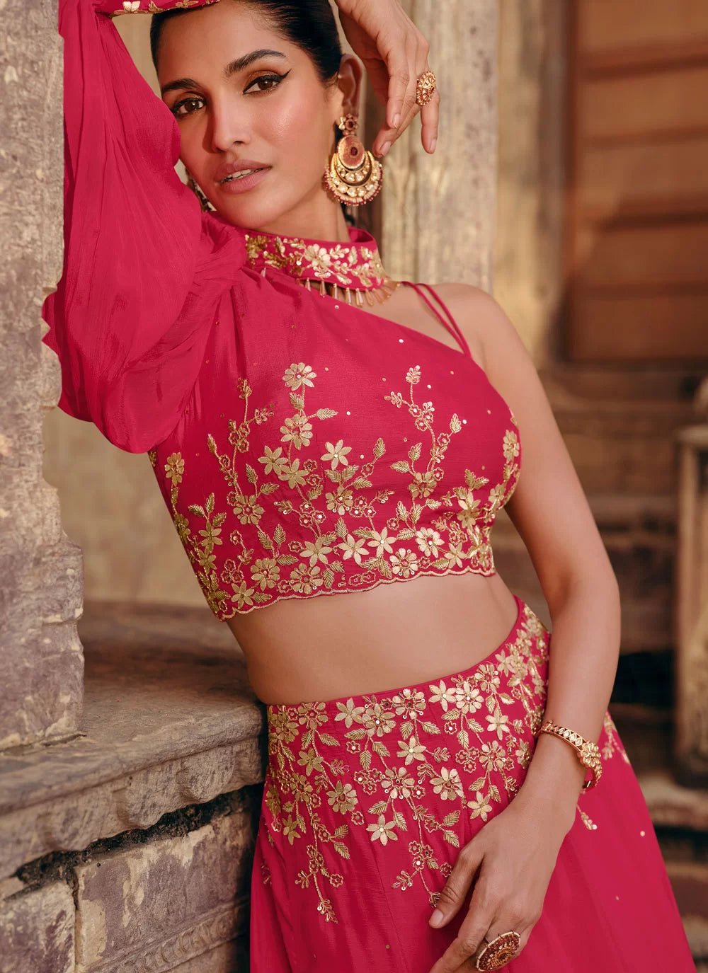 Stylish Pink Floral SYR - Indian Dress House 786