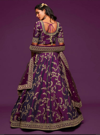 Stylish Purple Floral ADL - Indian Dress House 786