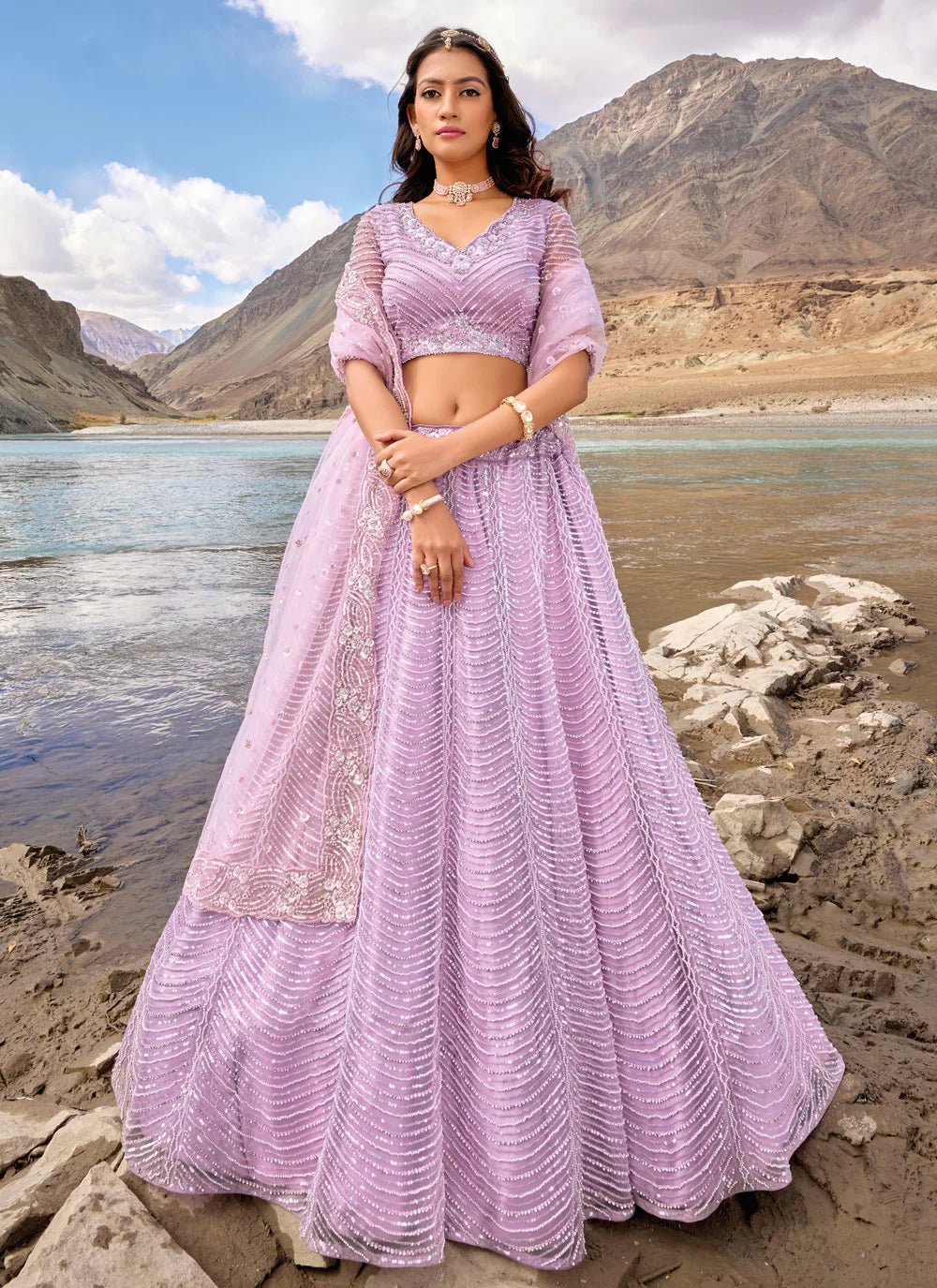 Stylish Unique Lavender MNL - Indian Dress House 786