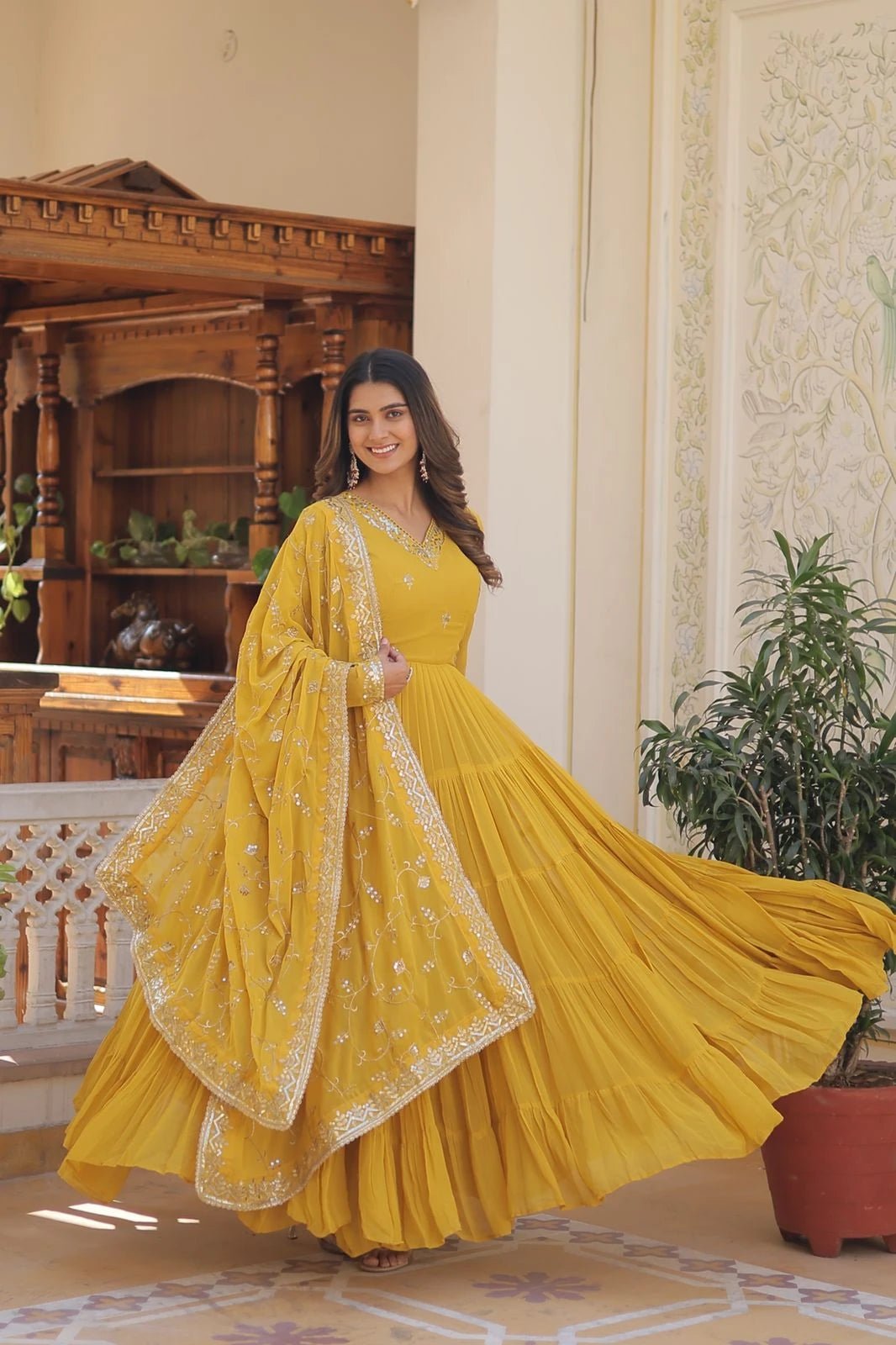 Stylish Yellow VMG 26004 FVD - Indian Dress House 786