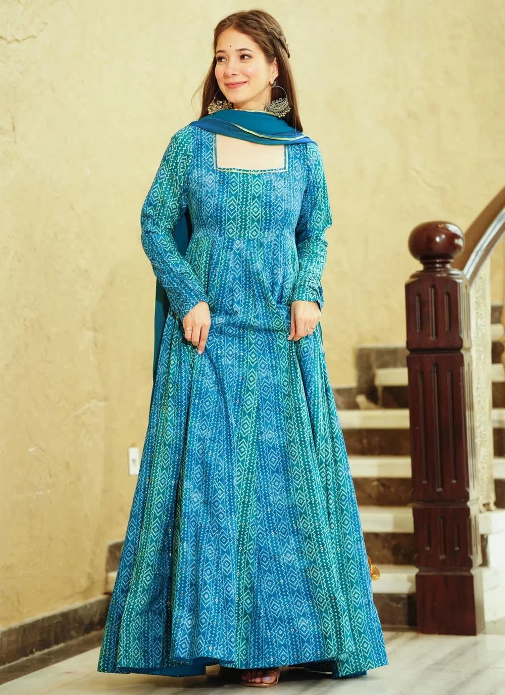 Unique Bandhani Printed PRL FVD - Indian Dress House 786