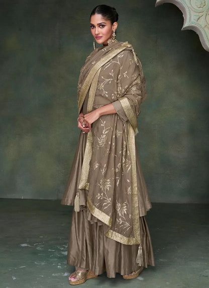 Unique Brown Sharara/Plazzo SSHG - Indian Dress House 786