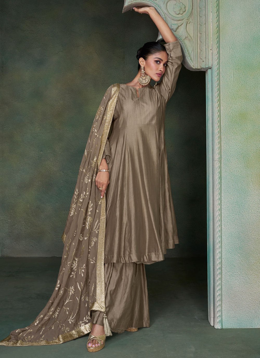 Unique Brown Sharara/Plazzo SSHG - Indian Dress House 786
