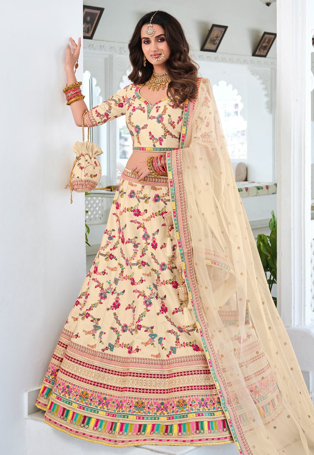 Unique Floral Beige RYL - Indian Dress House 786