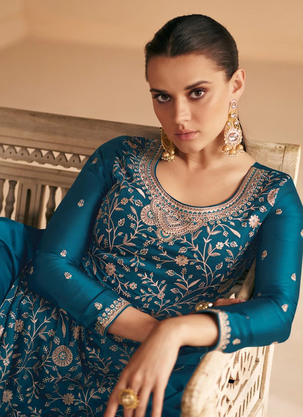 Unique Floral Blue AVS - Indian Dress House 786