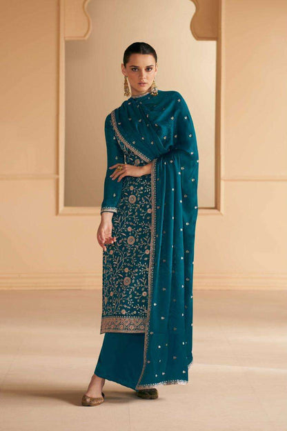 Unique Floral Blue AVS - Indian Dress House 786