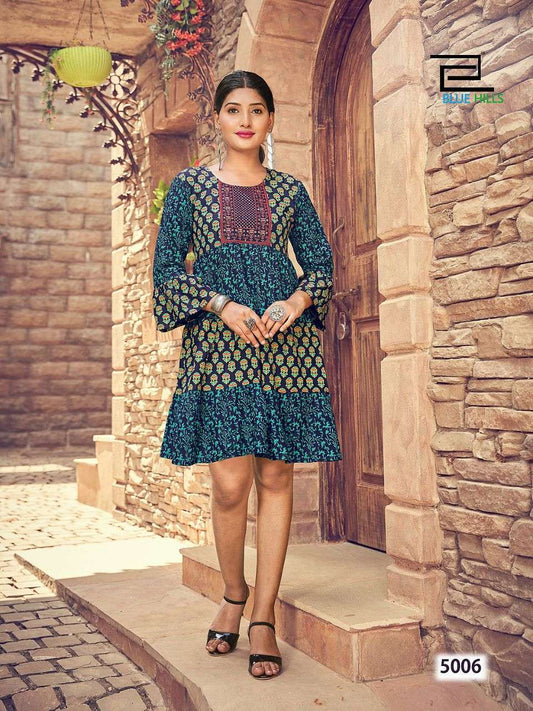 Unique Floral D Blue BHCG 5006 FVD - Indian Dress House 786