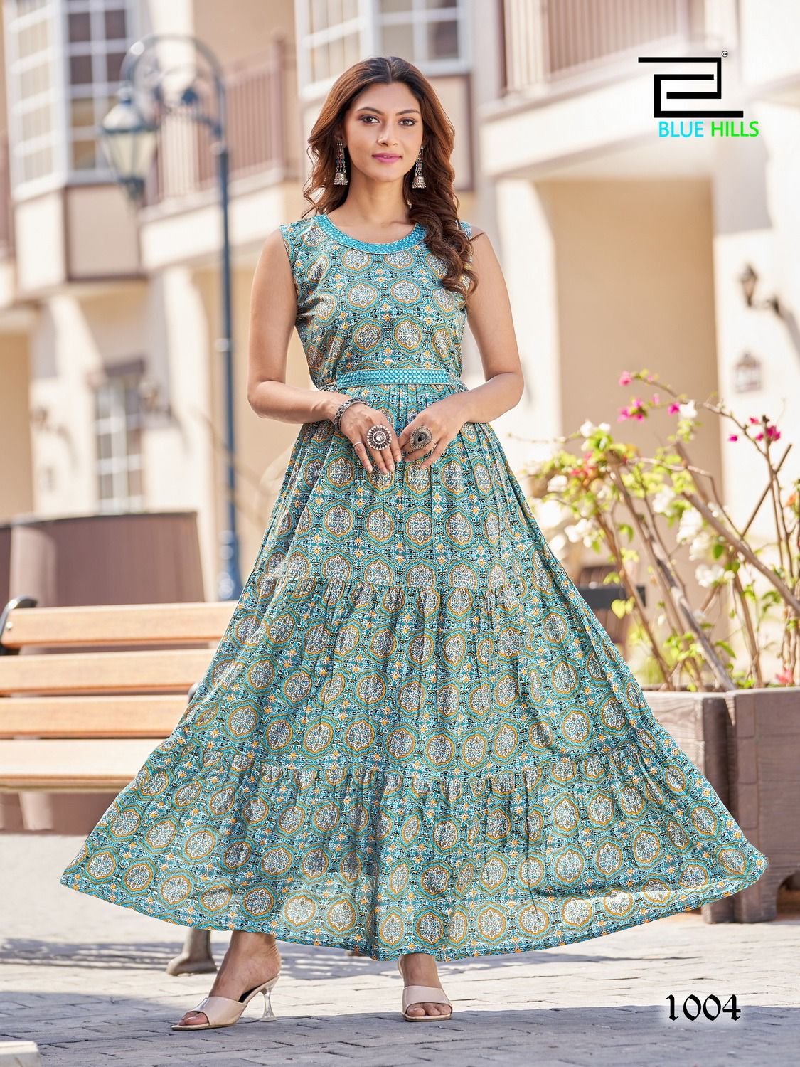 Unique Floral Sea Green BHSA 1004 FVD - Indian Dress House 786