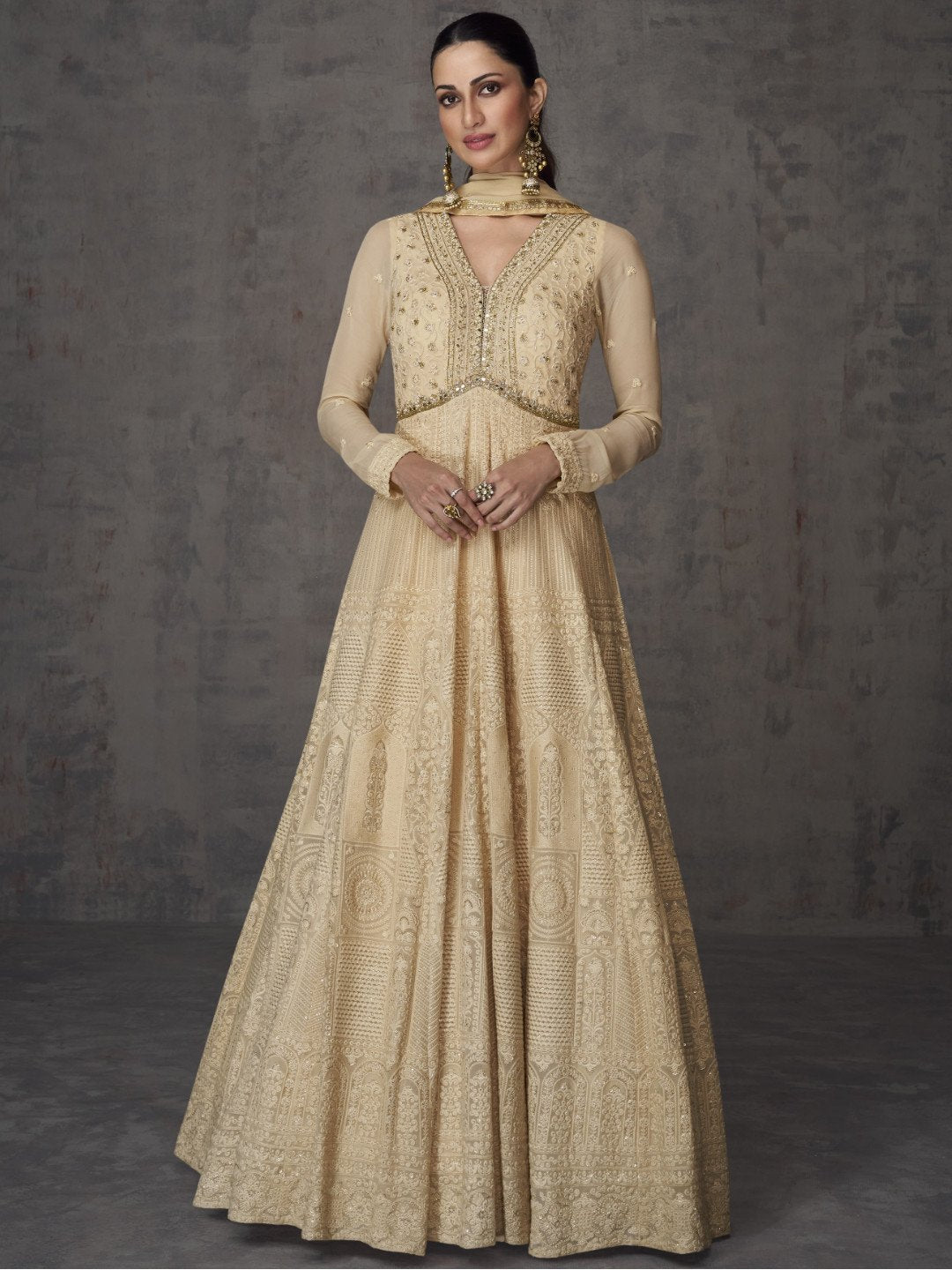 Unique Gold Beige SYAN - Indian Dress House 786