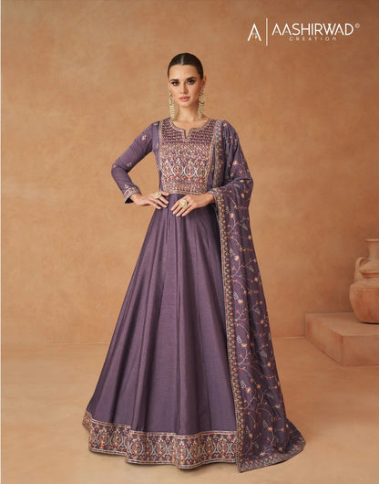 Unique Mauve Floral ASHM - Indian Dress House 786