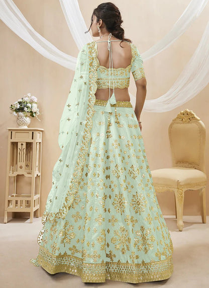 Unique Mint Green & Gold ZCA - Indian Dress House 786