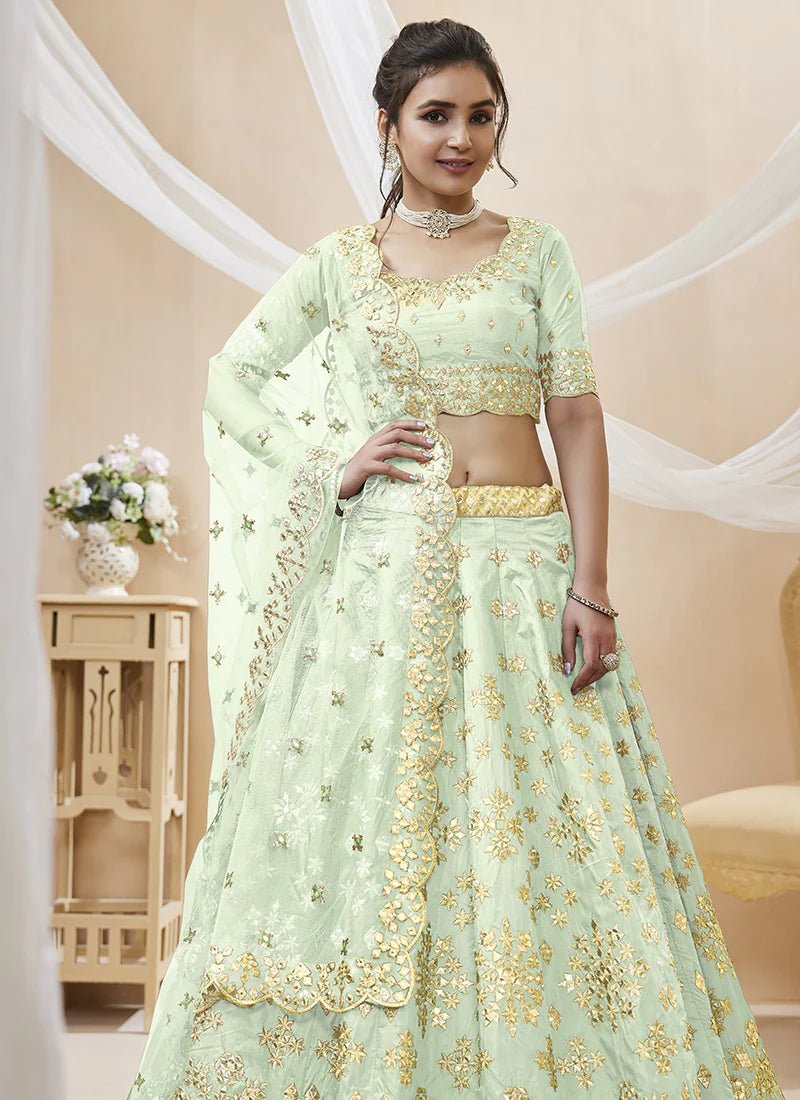 Unique Mint Green & Gold ZCA - Indian Dress House 786