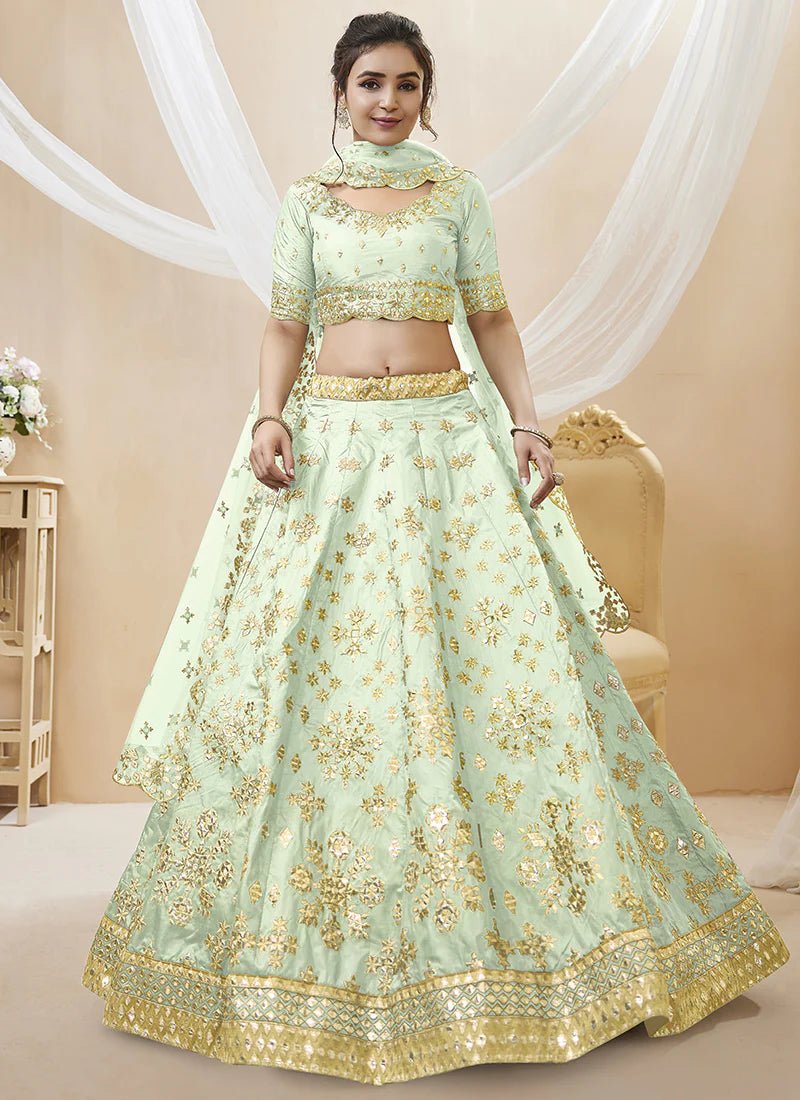 Unique Mint Green & Gold ZCA - Indian Dress House 786