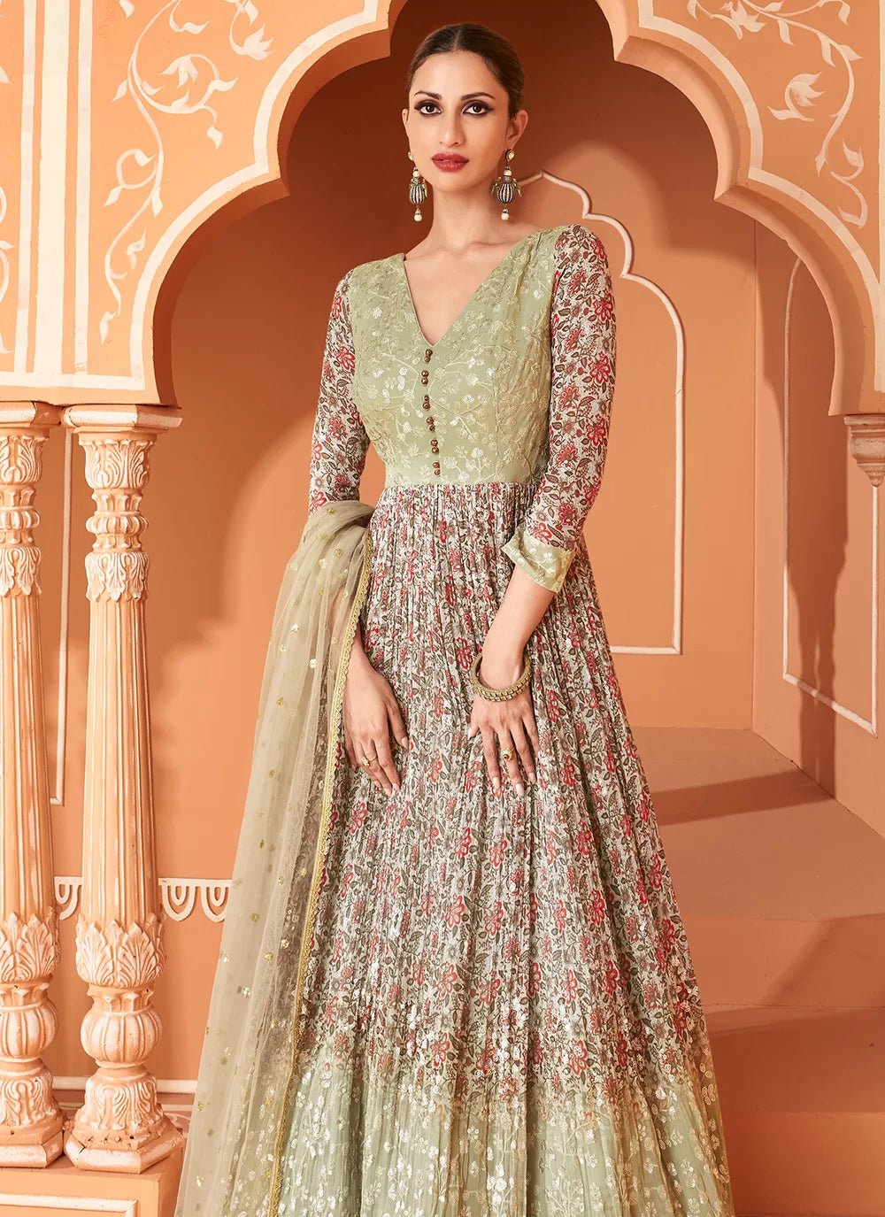 Unique Multi Color Floral SSS - Indian Dress House 786