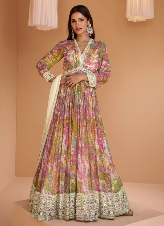 Unique Multi Color Floral SYMQ - Indian Dress House 786