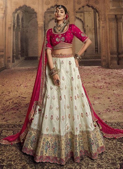 Unique Off White & ReddishPink RWL - Indian Dress House 786
