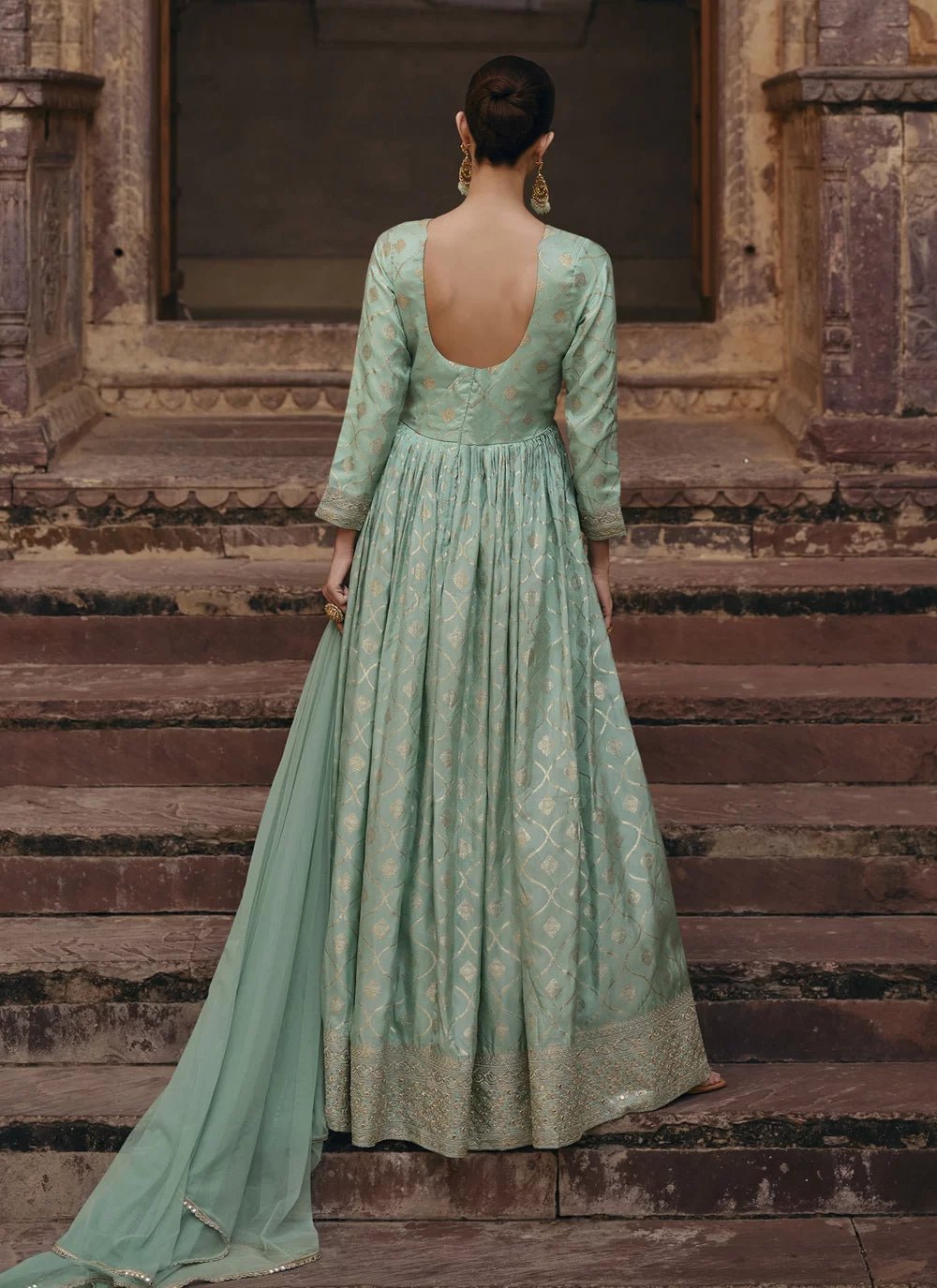 pastel aqua dress Flowing Aqua Blue Maxi Dress With Floral Print
