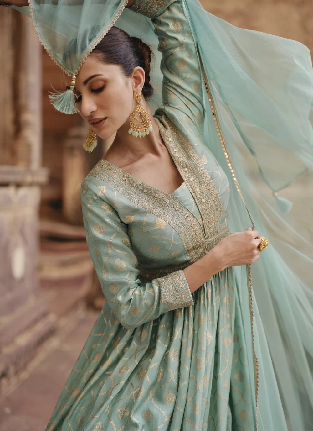 Unique Pastel Aqua Blue SYAS - Indian Dress House 786