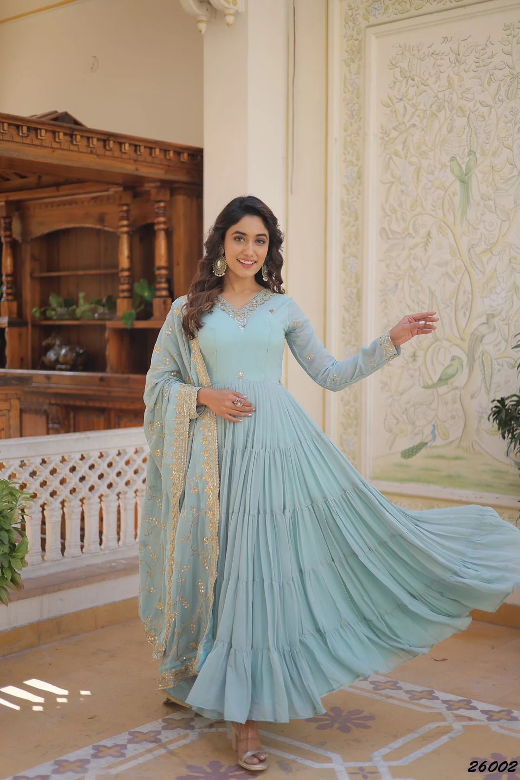 Unique Pastel Blue VMG 26002 FVD - Indian Dress House 786