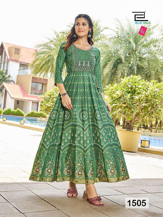 Unique Pista Green BHD 1505 FVD - Indian Dress House 786