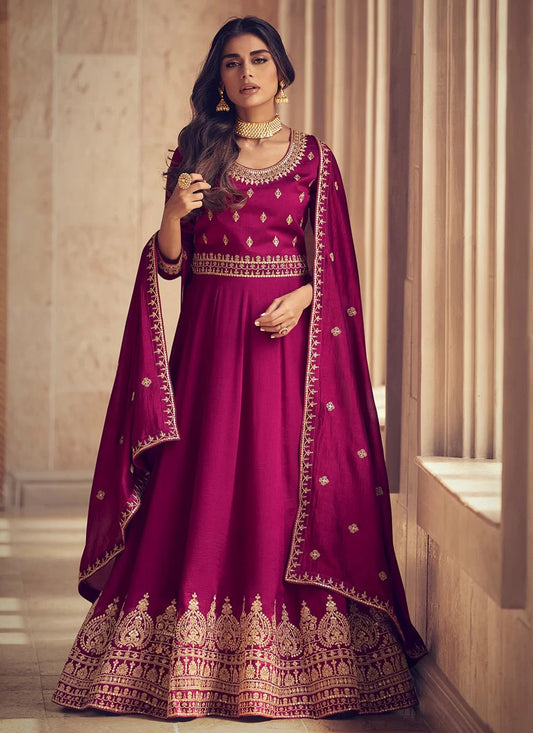 Unique Simple Red ASNJ - Indian Dress House 786