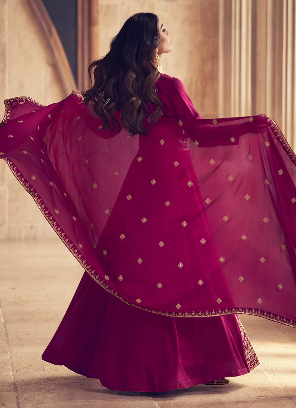 Unique Simple Red ASNJ - Indian Dress House 786