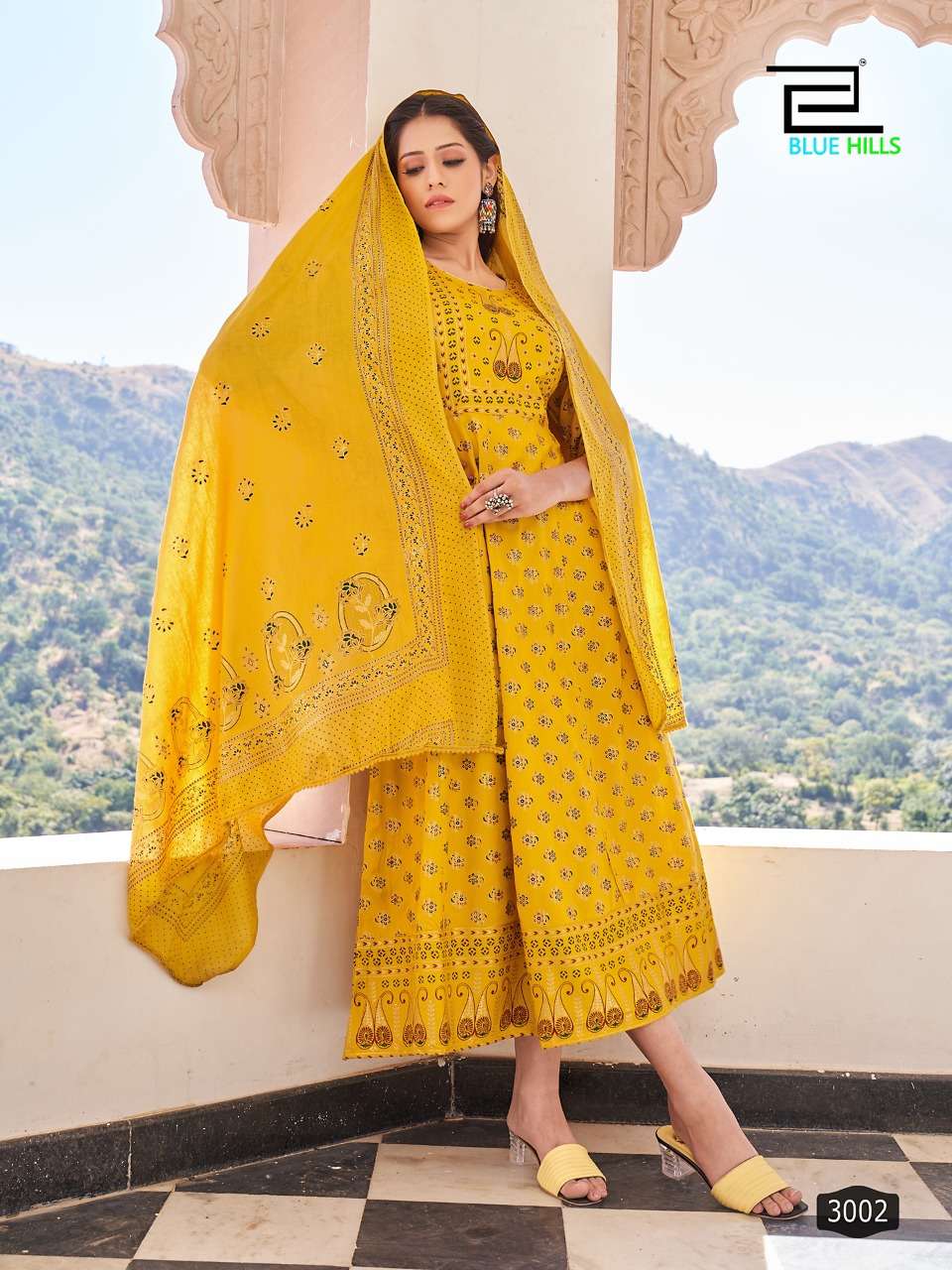 Yellow BHS 3002 FVD - Indian Dress House 786